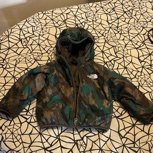 The North Face Green and Brown Camouflage Jacket